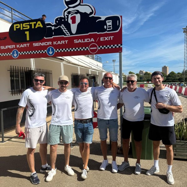 Top Yachts team at the JoyRon charity kart race in Magaluf