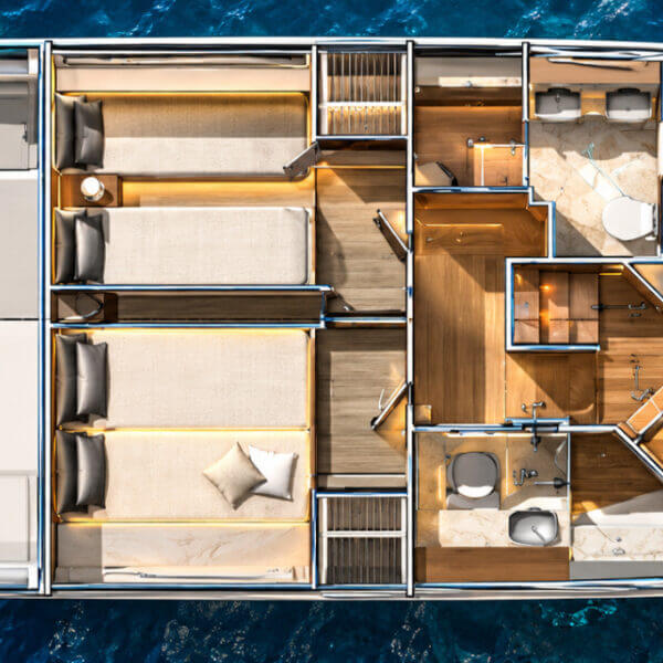 LA FAMILIA – Prestige 4.9 Flybridge 13 LA FAMILIA Prestige 4.9 cabin layout